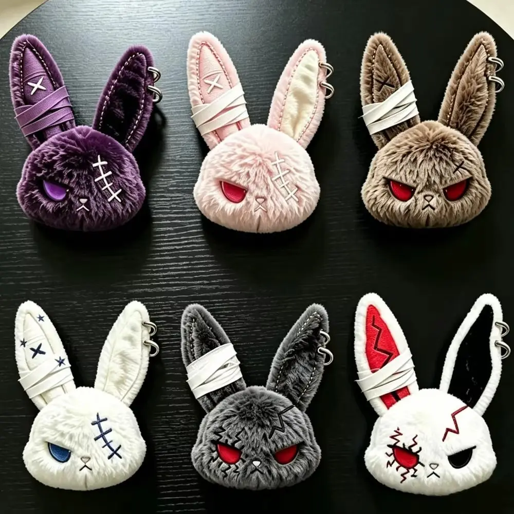 Cute Dark Bunny Embroidered Cute Design Rabbit Bag Charm Skin Friendly Gothic Style Rabbit Pendant Friends Gift