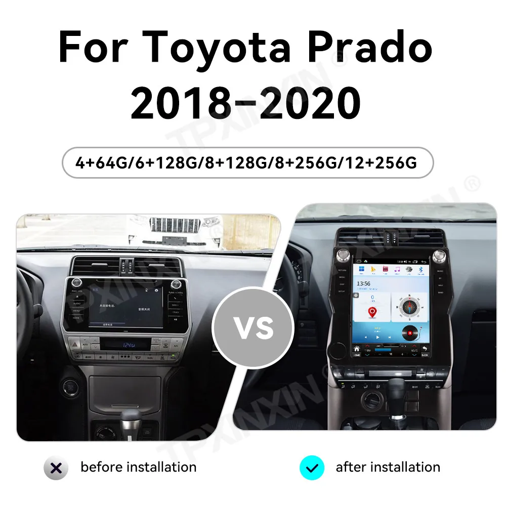 Android 15 Automotive Multimedia For Toyota Prado 2018~2020 GPS Navigation Video Stereo Receiver Smart Touch Screen Head Unit
