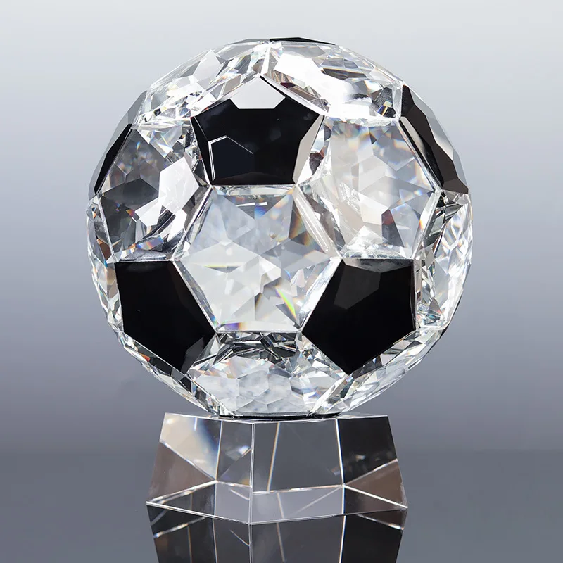 Crystal Football Custom Creative Football Ornament Sports Awards Crystal Multicolor Football