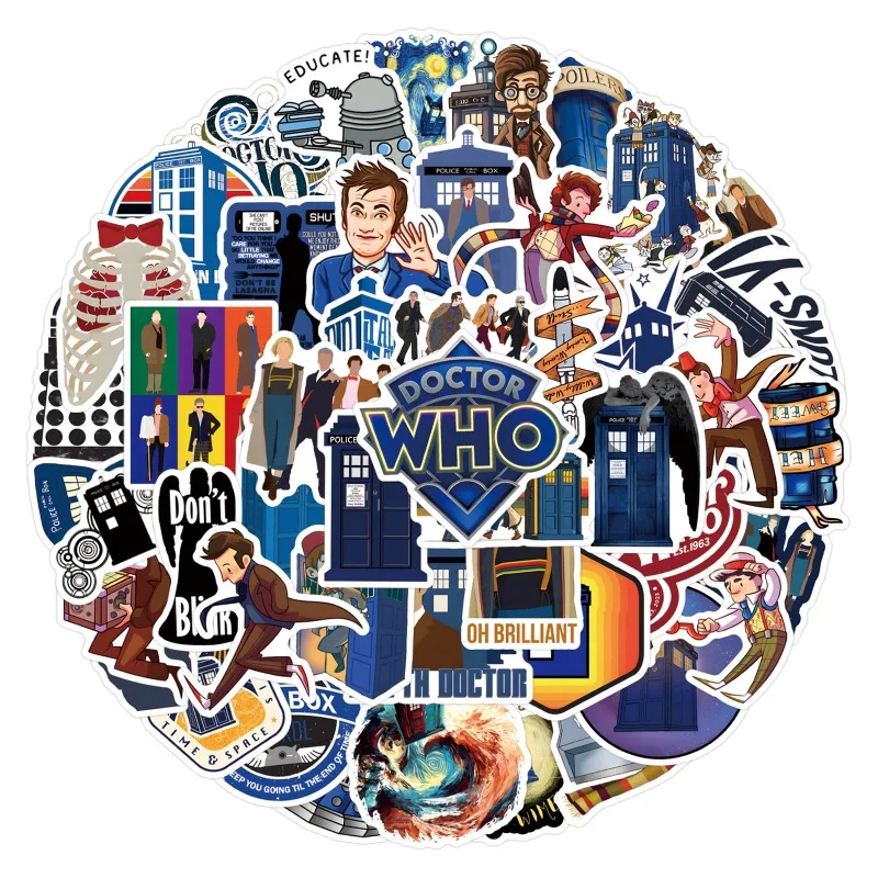 55pcs Doctor Who Graffiti Sticker Luggage Notebook Water Cup Motorcycle Refrigerator Mobile Phone Decorative Sticker