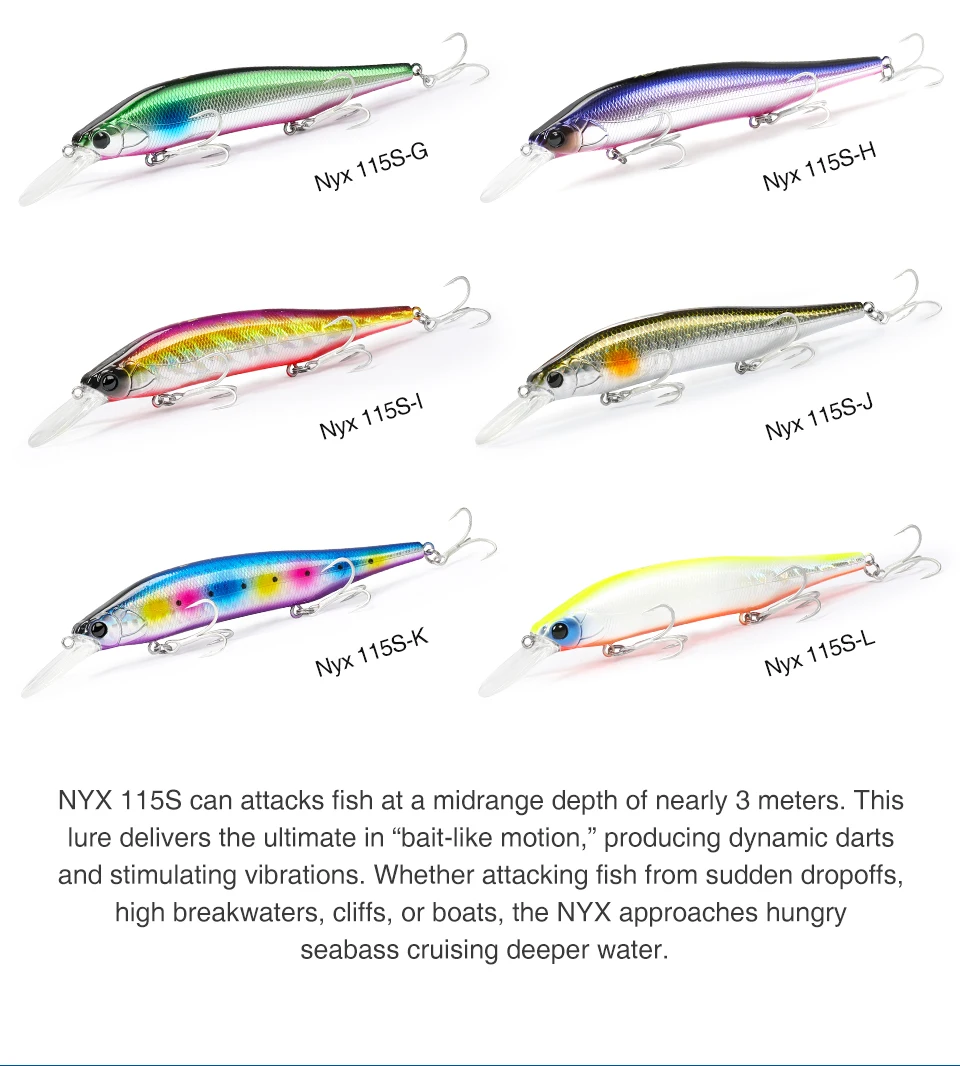 TSURINOYA 115S NYX SinKing Minnow Jerkbait 18,5 g 115 mm Salzwasser künstlicher professioneller Angelköder – Detail 7