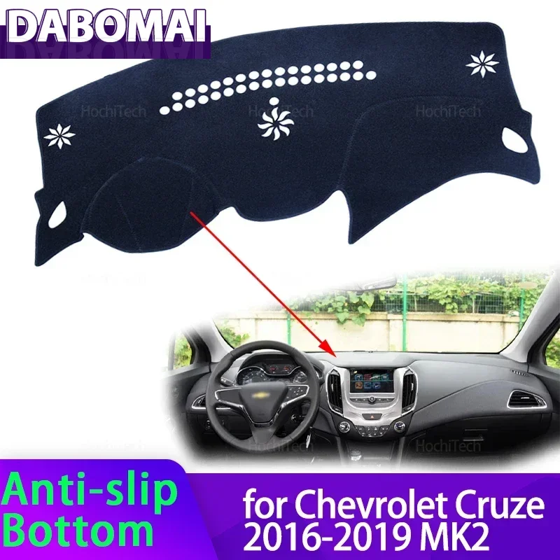 For Chevrolet Cruze 2016 2017 2018 2019 MK2 Car Dashboard Cover Avoid Light Pad Instrument Panel Mat Case Carpets
