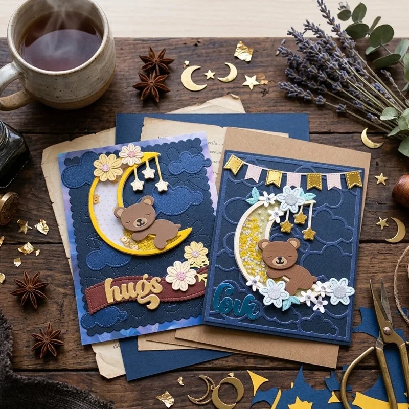 KLJUYP Moon Bear Metal Cutting Dies Stencils for DIY Scrapbooking/album Decorative Embossing DIY Paper Cards