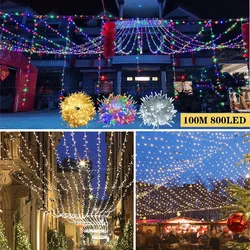 LED Christmas String Lights 10-100M Garland Waterproof  Fairy Light For Home Party Party Wedding Garden Outdoor/Indoor Decor