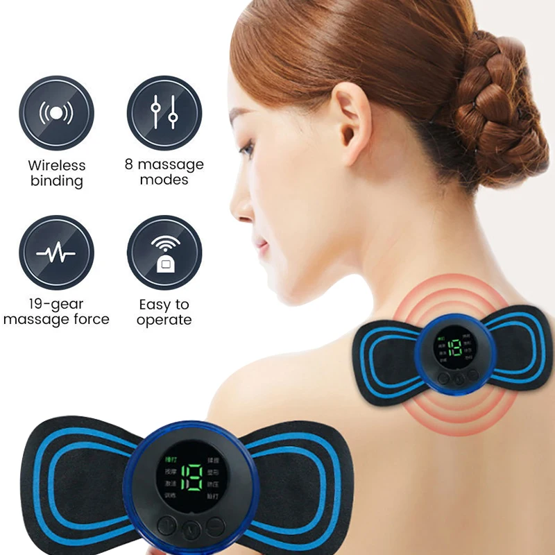 

EMS массажер для шеи для плеч, спины, талии, массажер для акупунктуры, импульсный стимулятор мышц, аксессуары