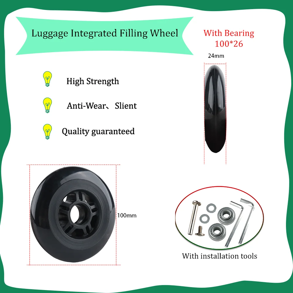 

100-26 Luggage One-Piece Perfusion Wheel Suitcase Bearing Wheel Replacement Single Wheel Wheel Piece Password Box Silent Wheel