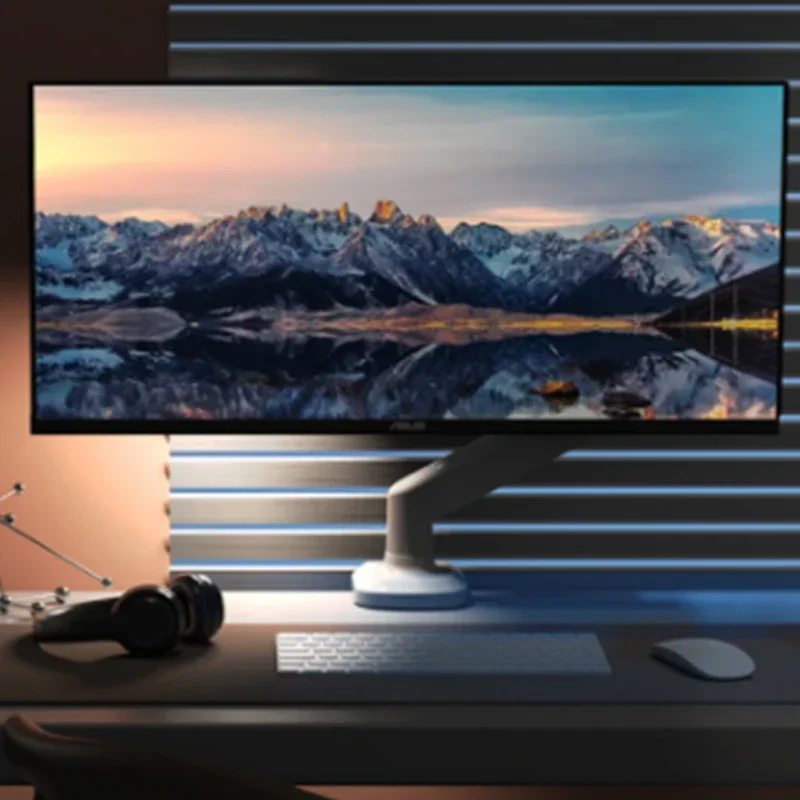 New Upgrade Computer Monitor Bracket Robotic Arm Punch-free Dual-screen Desktop Desktopbracket Air Pressure Hovering Save Space