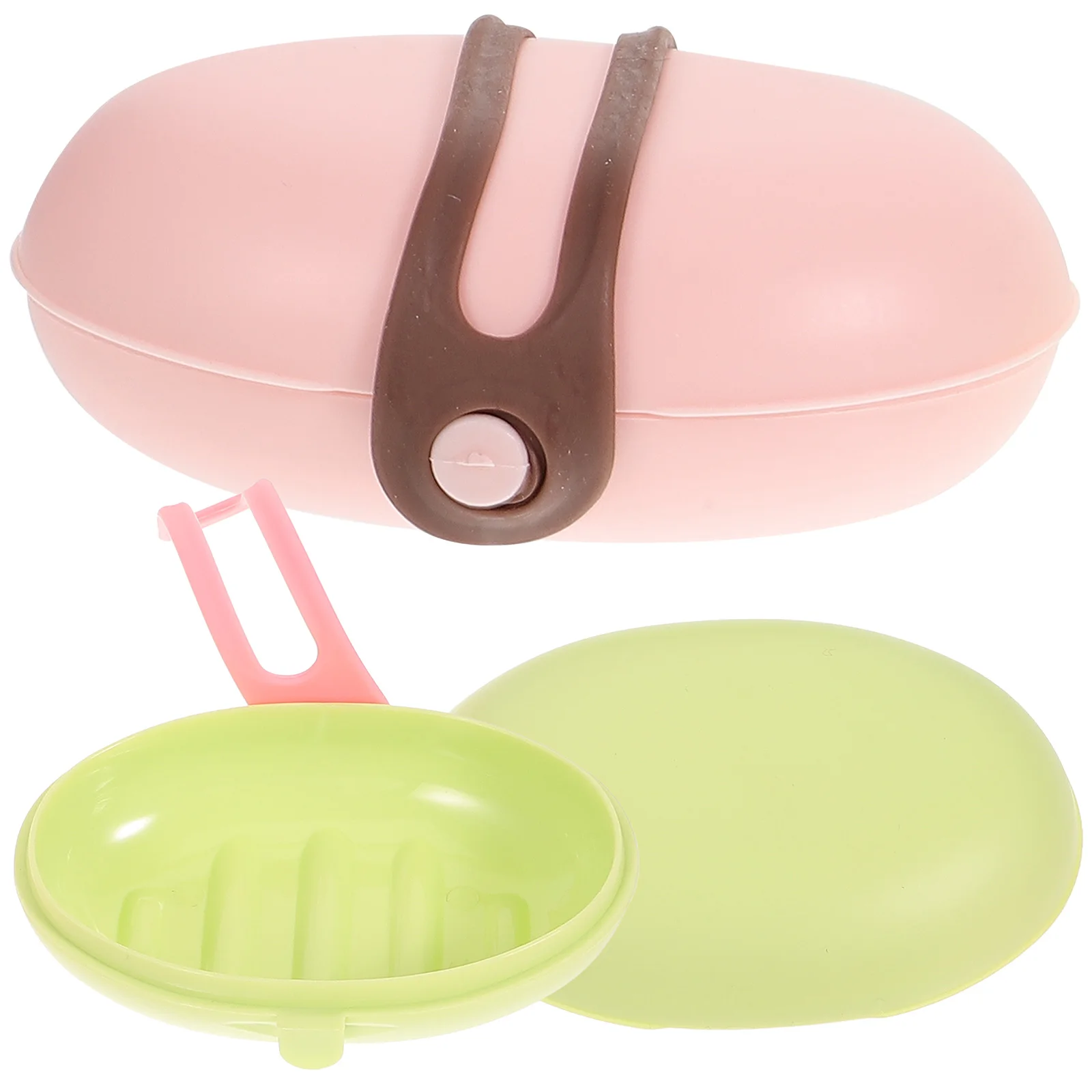 

2 pcs Portable Box With Lid Travel Container For Bathroom Kitchen Camping Gym Bar Soap Holder Lightweight Drainage Design Soap