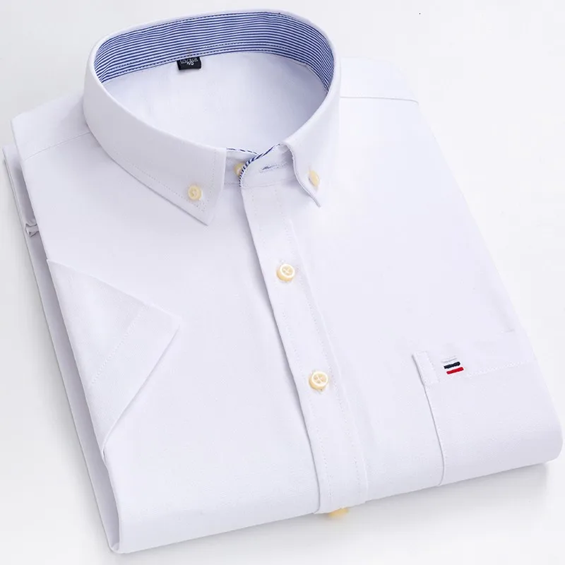 

Plus Size S to 7XL Short Sleeve Shirts 100% Cotton Oxford Soft Comfortable High Quality Summer Business Men's Casual Shirts