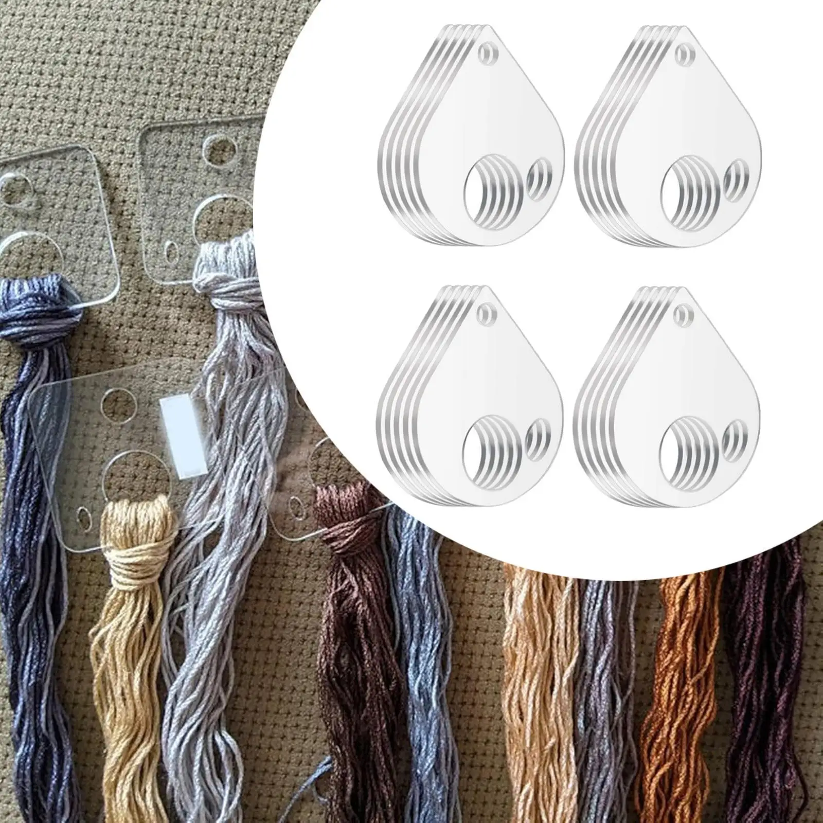 4x 20 Pieces Transparent Thread Drops Thread Storage Lightweight Tread Bobbins for Cross Stitch for Crafts Projects Enthusiasts