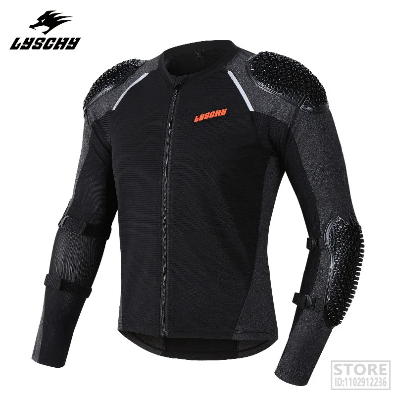 

LYSCHY Motorcycle Jacket Men Full Body Armor Breathable Mesh Chest Motocross Racing Protective Gear Moto