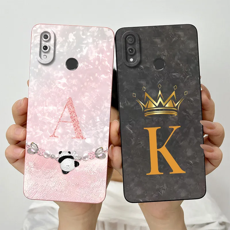 For Huawei Y9 2019 Case JKM-LX1 JKM-LX2 JKM-LX3 Phone Case Cute Crown Letters Full Package Matte Anti Drop Soft Protective Cover