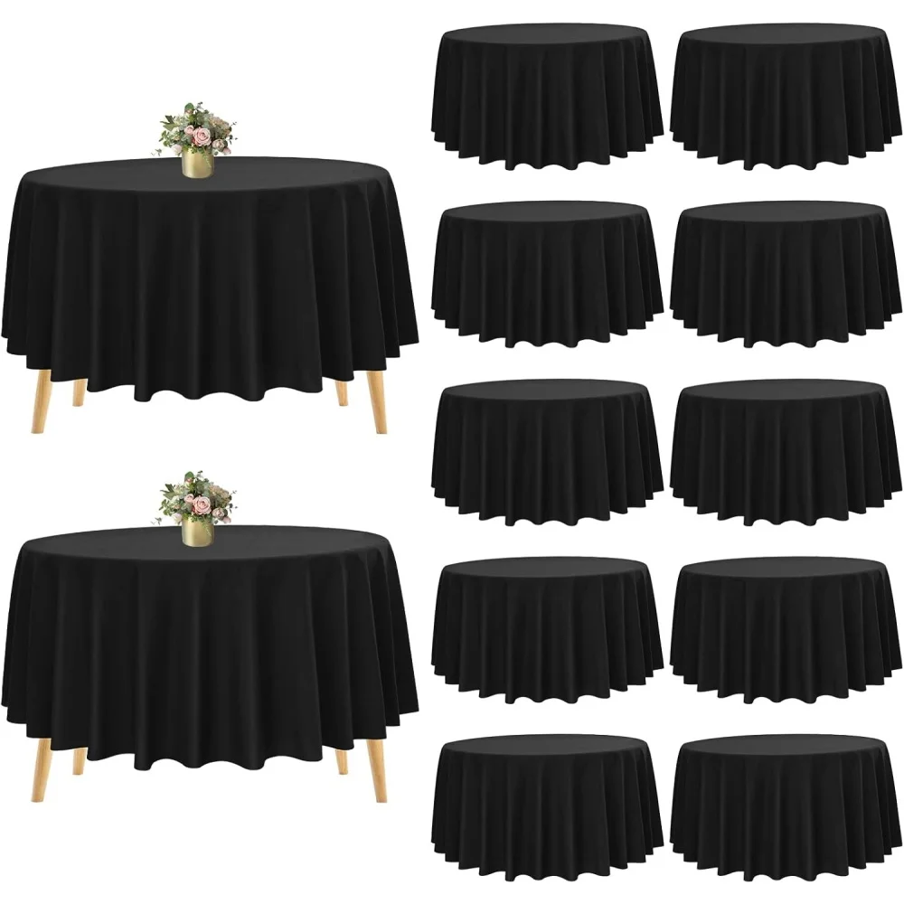 3-teilige runde Premium-Tischdecke aus Polyester, knitterfrei, waschbar, Tischdecke für Bankett, Party, Halloween, Dekoration, Jubiläum – Detail 1