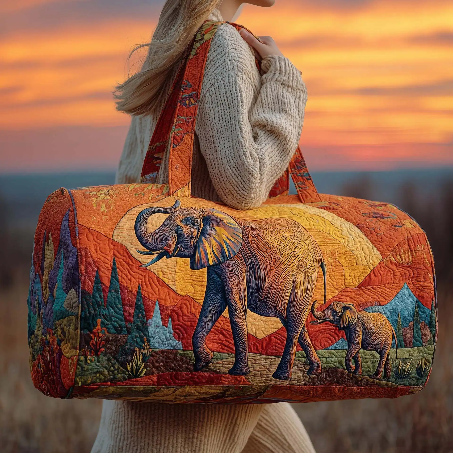 

3D Printed Quilted Bags retro Personalized Gifts Handbag Tote Bag Sport Bags Training Travel Bag Beach Hiking Camping