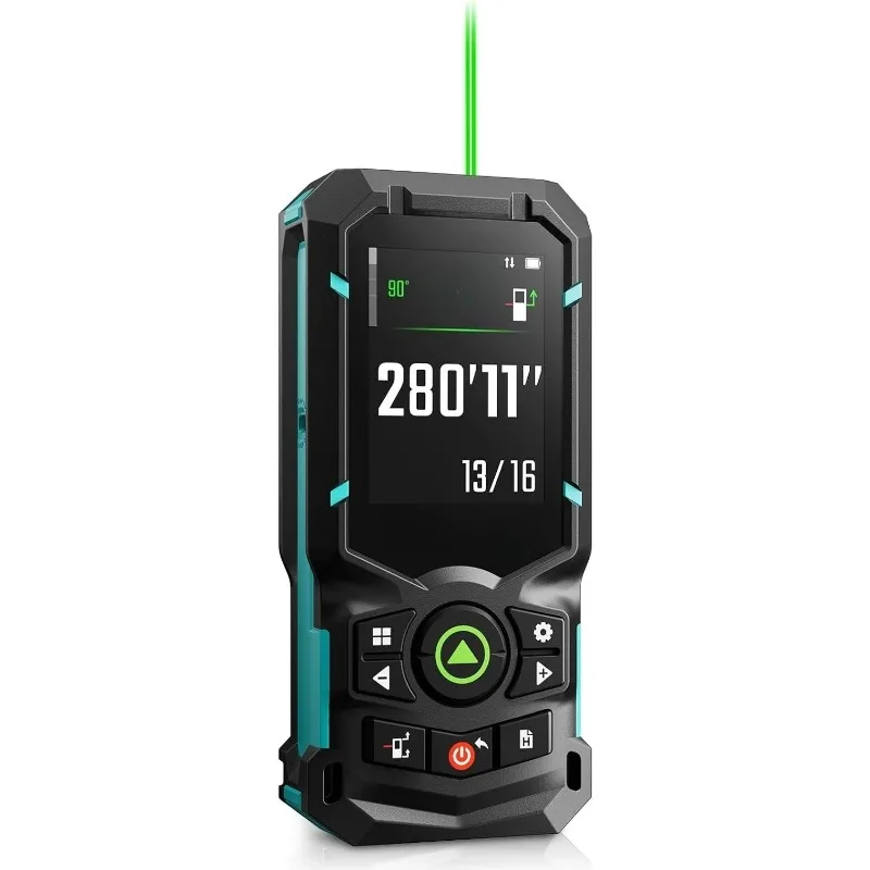 Pengukur Jarak Laser Sinar Hijau ZZW - Pengukur Laser 400ft, P2P, Penyelarasan Sisi Laser, Dapat Diisi Ulang