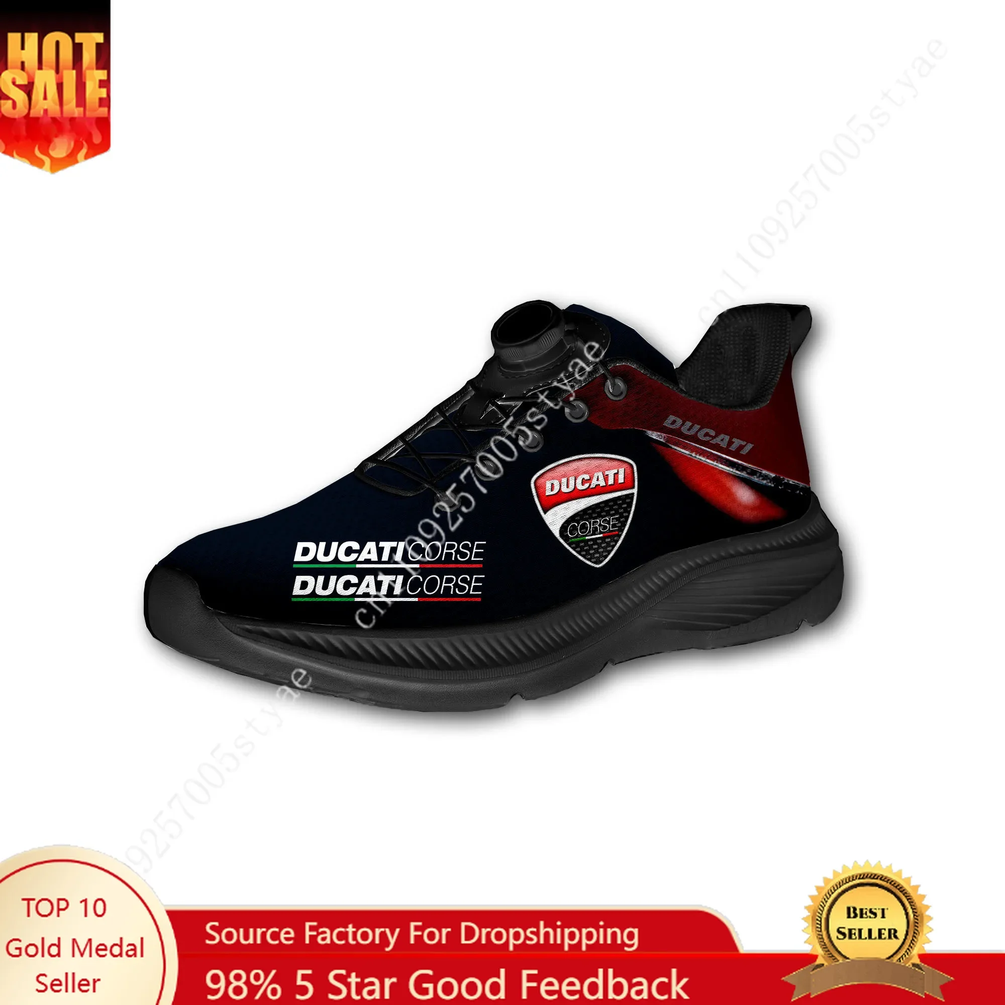 

Итальянские мотоциклетные кроссовки унисекс с вращающейся кнопкой D-ucati, без шнурков, легкие, с логотипом