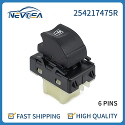 Novosa-Interruptor de ventanilla eléctrica para coche, botón único para Renault Captur Sandero, Dacia Logan Lodgy Duster Box 254218614R, 254217475R