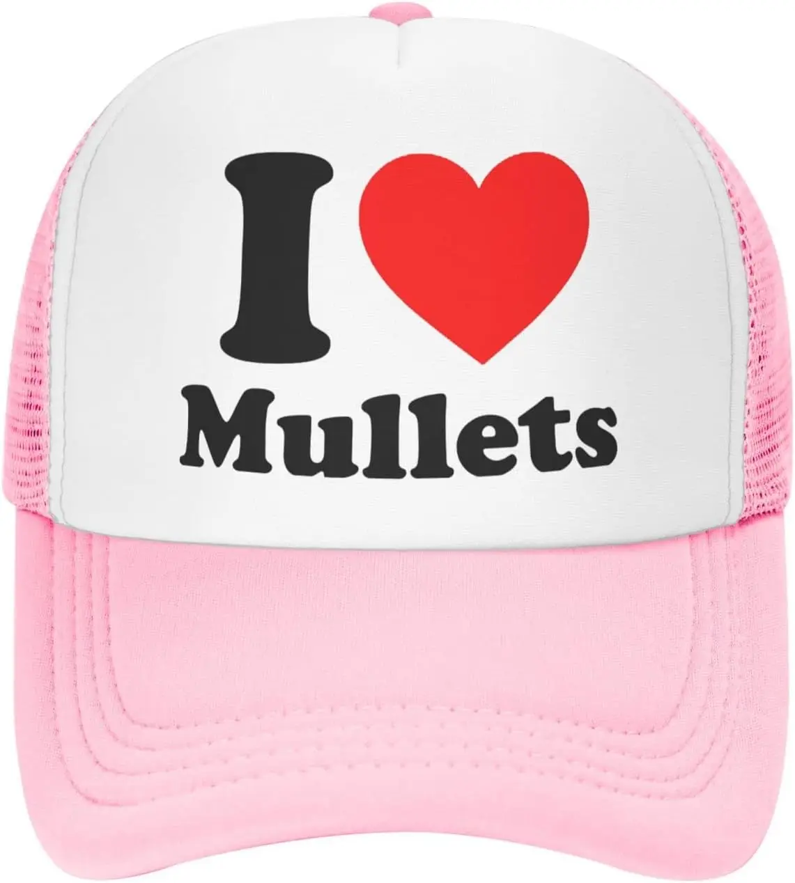 I Love Mullets Mesh Trucker Hat Unisex Baseball Cap Adjustable Black Hats Summer Outdoor Sports Funny Trucker Hats