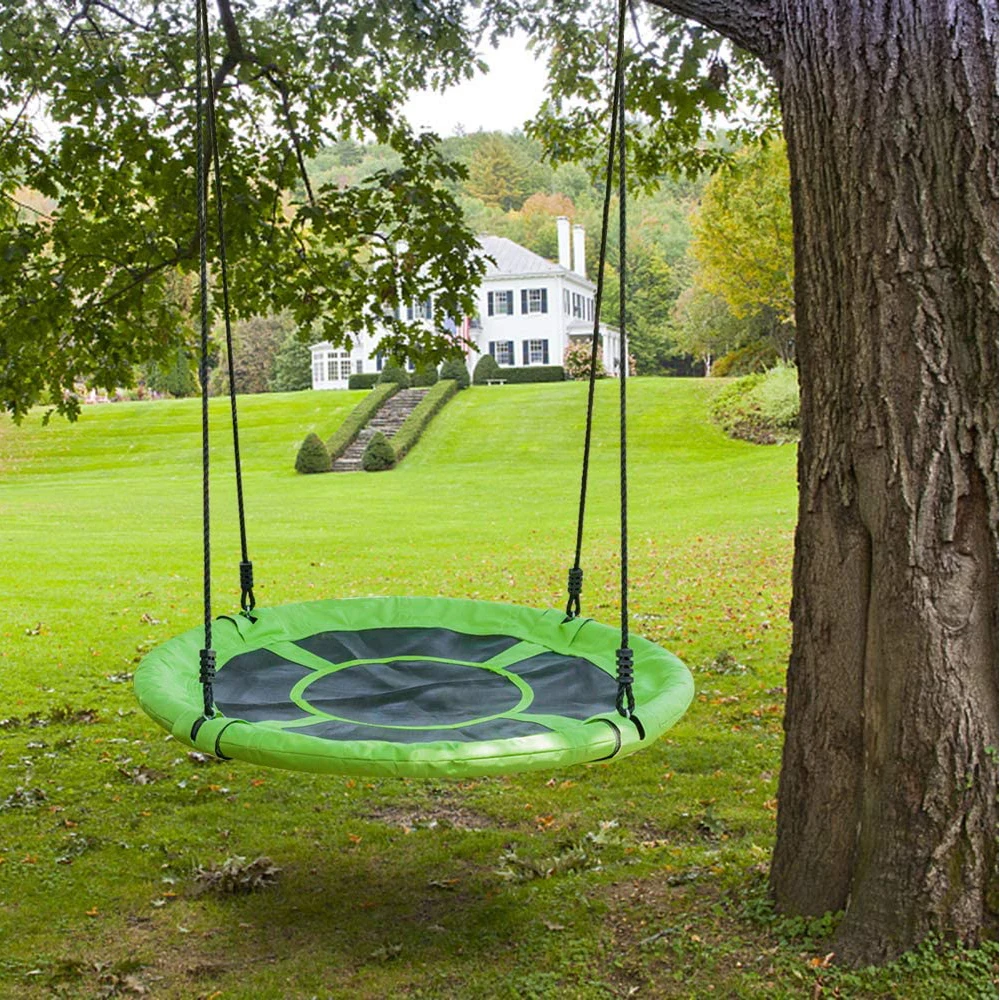 Balançoire Nid D’oiseau Ronde 100 Cm – Tissu Oxford, Corde Réglable, Charge 100 Kg – Pour Enfants Et Adultes