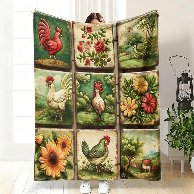 VIKAMA Sunflower Flannel Blanket for Bedroom Dormitory Nap Blanket Sofa Throw Blanket Air Conditioner Blanket Home Decor