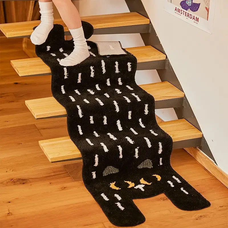 Cute Cat Rugs Cartoon Carpets For Living Room Bedroom Non-slip Floor Mat Home Irregular Bedside Sofa Area Rugs Bathroom Door Mat