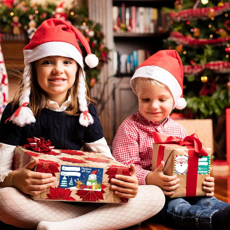 1 Set 2025 Buon Natale Capodanno Grazie Adesivi Etichetta adesiva Sigillo di carta Etichette con nome Decorazione natalizia Fornitura di cancelleria