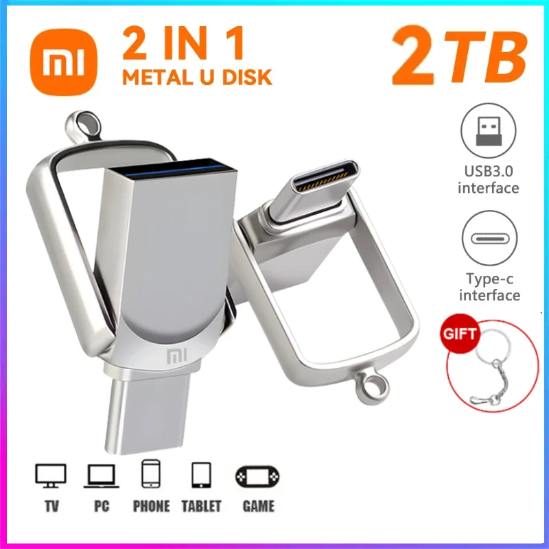 

Xiaomi 2TB 3.0 Metal Usb Flash Drive 1TB Super Pen Drive High Speed Memory Stick 128 256GB 512GB U Disk Pendrive 3.0 Memoria Usb