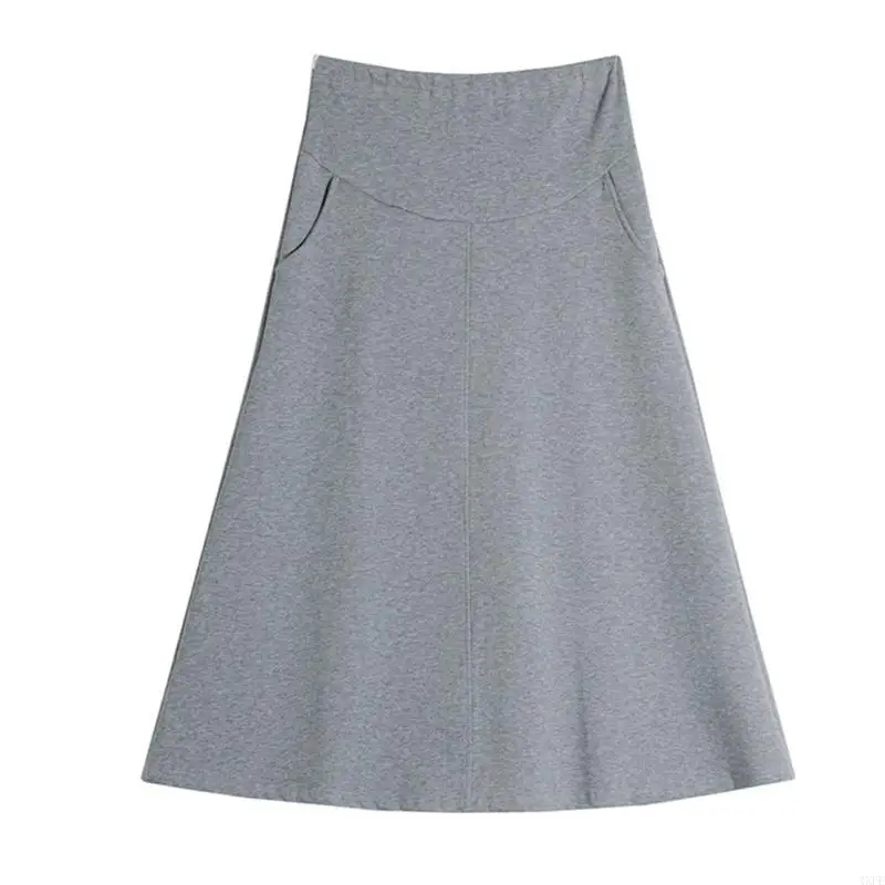 تنورة حمل شتوية بتصميم على شكل حرف A من القطن المسامي، خصر مطاطي مريح #3