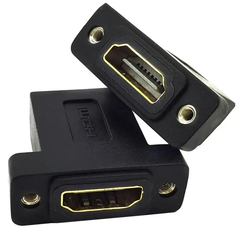 HDMI Compatible Female To Female With Nut Panel, Chassis Head Fixed, High-Definition HDMI Compatible Extension Joint M2.5 Metric