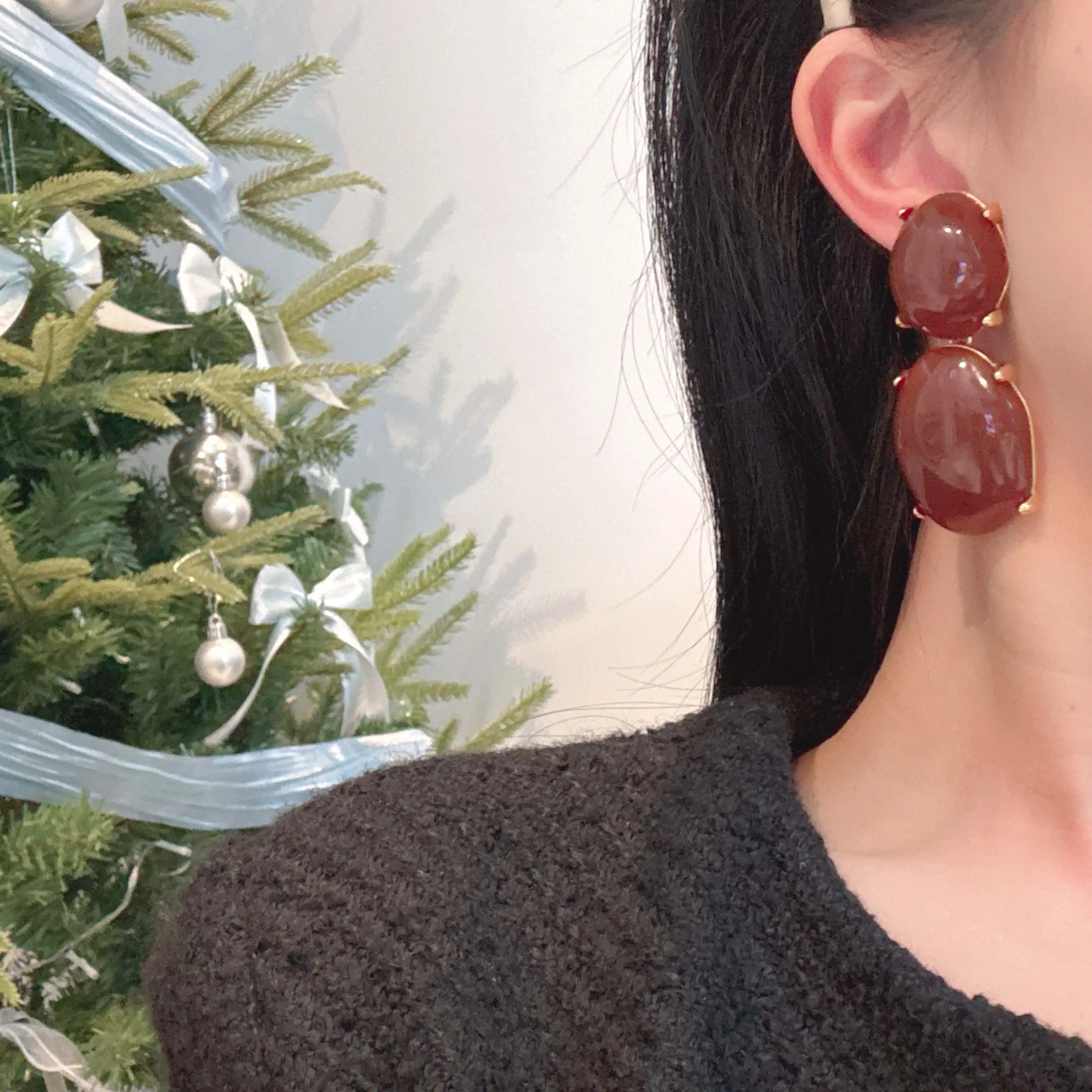 2026 Hot Europe Designer Brand Red Green Earrings Ear Clip Women Top Quality Luxury Jewelry