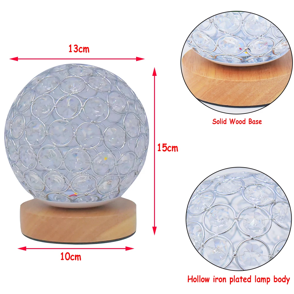 USB LED Hollow Crystal Ball Night Lights Infinite Dimming 3D Acrylic Diamond Table Lamp Wedding Valentine's Day Birthday Gifts