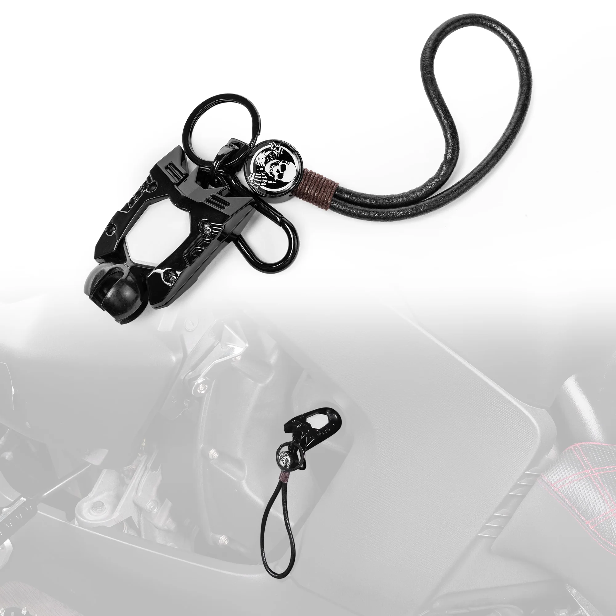 

Ignition Key Cover Holder Key for Can Am Ryker Fob Case Sporty Key Shell with Leather Cord Lanyard Motorcycle Accessories