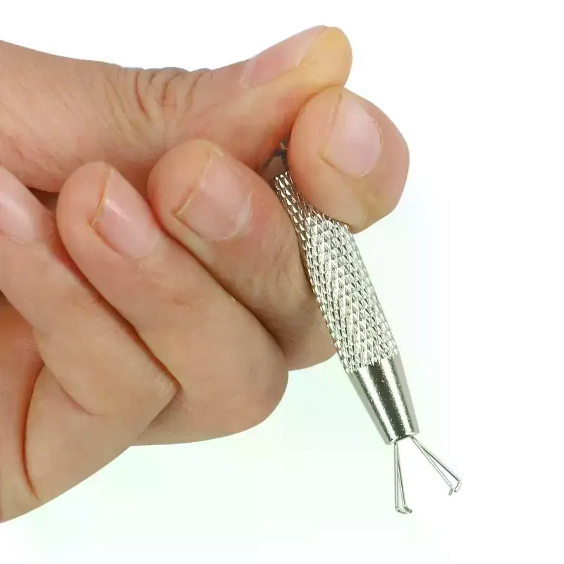 Piercing Ball Grabber 4 Jaw Claw Tweezers Secure Grip IC Gems Small Screws Stainless Steel Non Slip