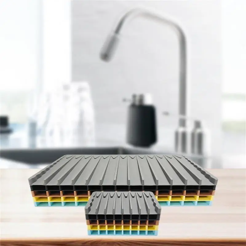 Silicone Mat Sink Splash Guard Faucet Drainage Mat Kitchen Bathroom Countertop Drying Pad Dishwasher Durable Placemat Dinnerware