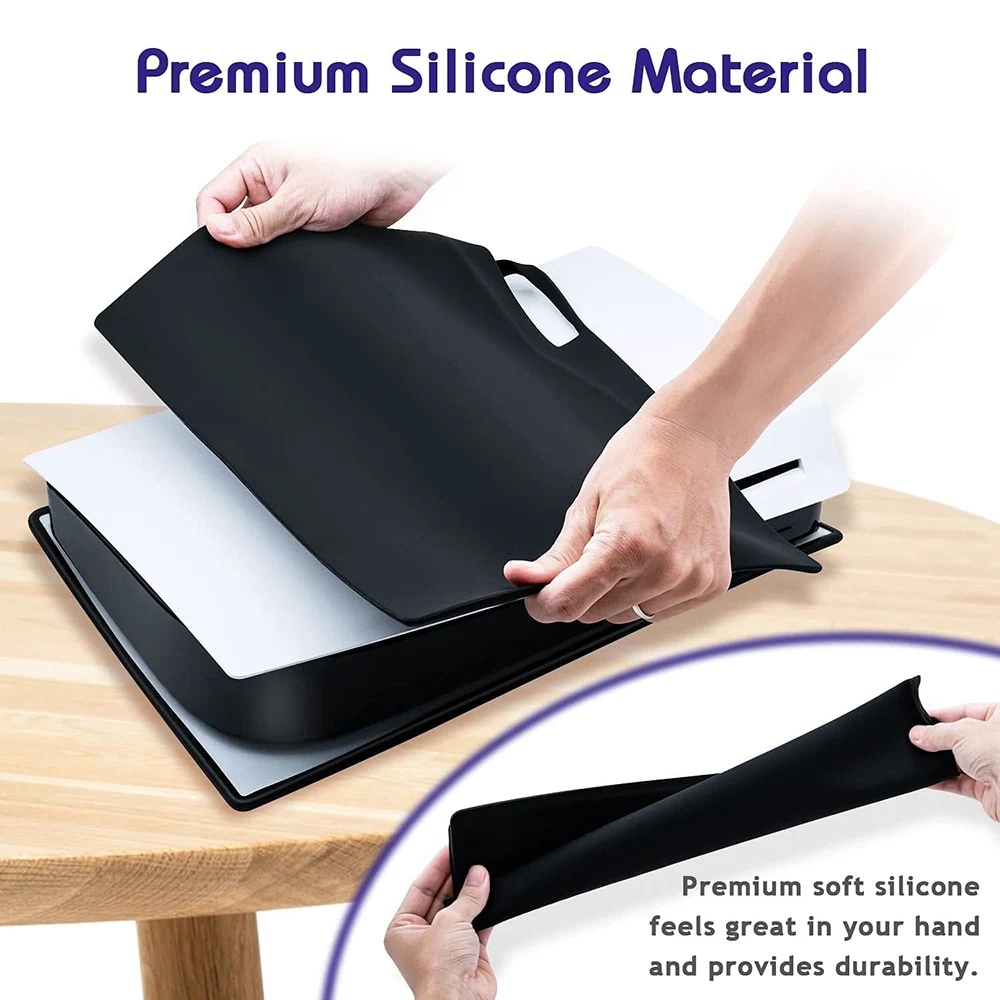 غطاء سيليكون للبشرة PS5 القرص الطبعة وحدة التحكم الغبار المضادة للخدش مكافحة سقوط حامي الحال بالنسبة بلاي ستيشن 5 القرص الطبعة