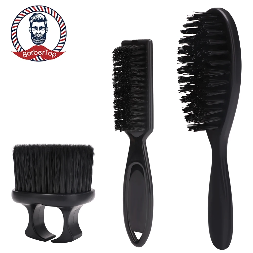 

3pcs Set Salon Hair Clean Brush Hangable Design Hair Cleaning Neck Brush Ring Beard Brush Stylist Styling Brush
