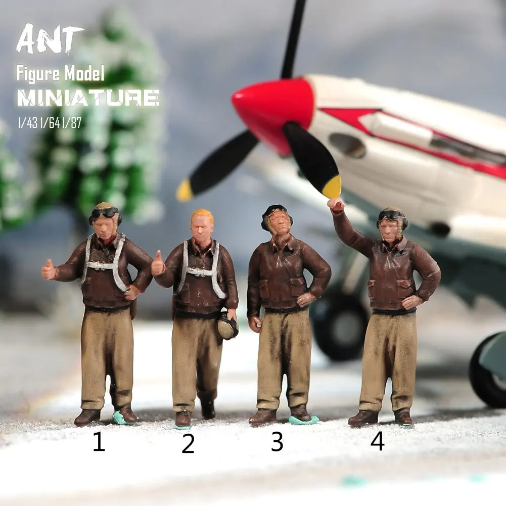 Miniature Figurines 1/72 1/64 1/35 American Aviators Team 3D Print Diorama Doll Creative Scene Prop Decoration For Cars Toys