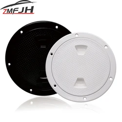 4/6/8 Inch ABS Round Hatch Deck Cover Hatch Cover For Marine Boat RV Yacht Non Slip Screw Out Deck Inspection Plate Black White