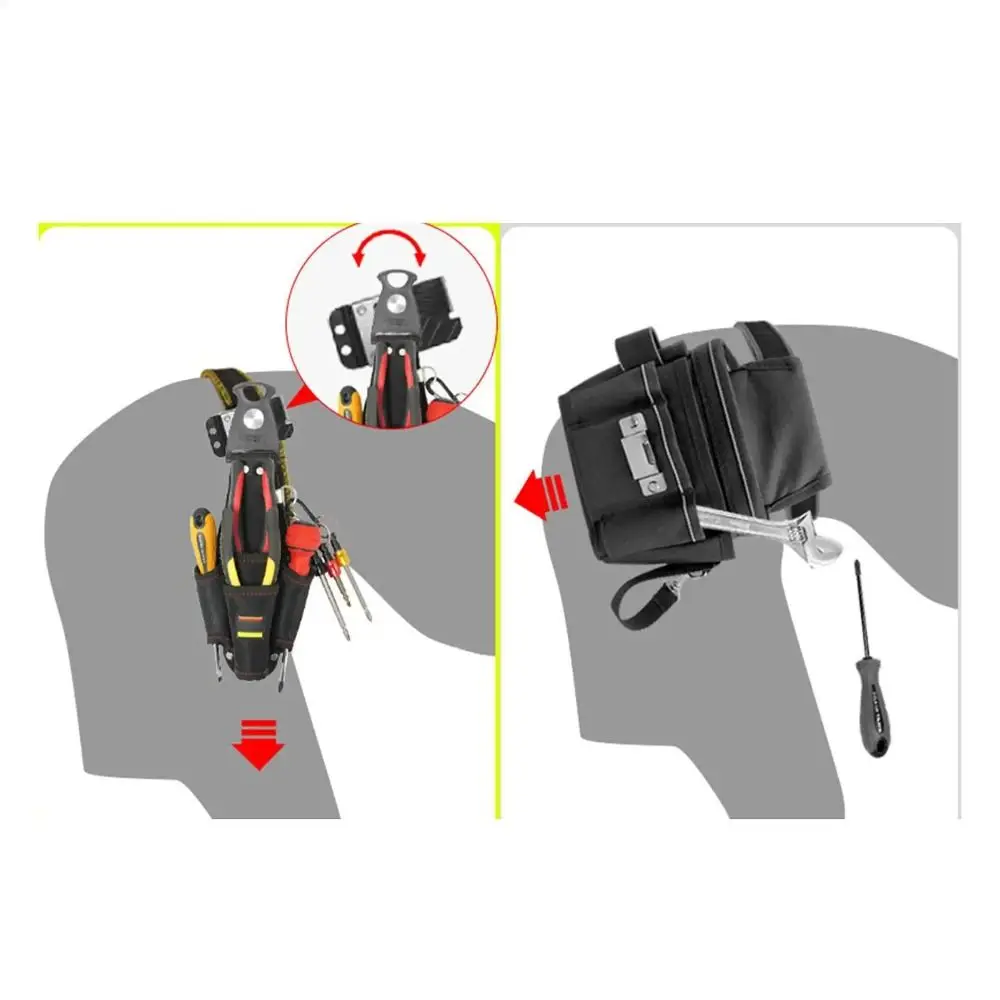 

Поясная подвесная нейлоновая поясная сумка для инструментов Съемная водонепроницаемая сумка для хранения инструментов электрика Быстросъемные поясные карманы Сумка для ногтей