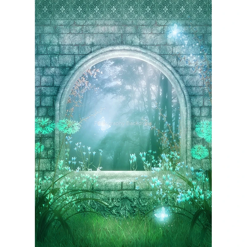 비닐 사용자 정의 꿈 숲 성 동화 어린이 사진 배경 소품 사진 배경 2158 TTW-04