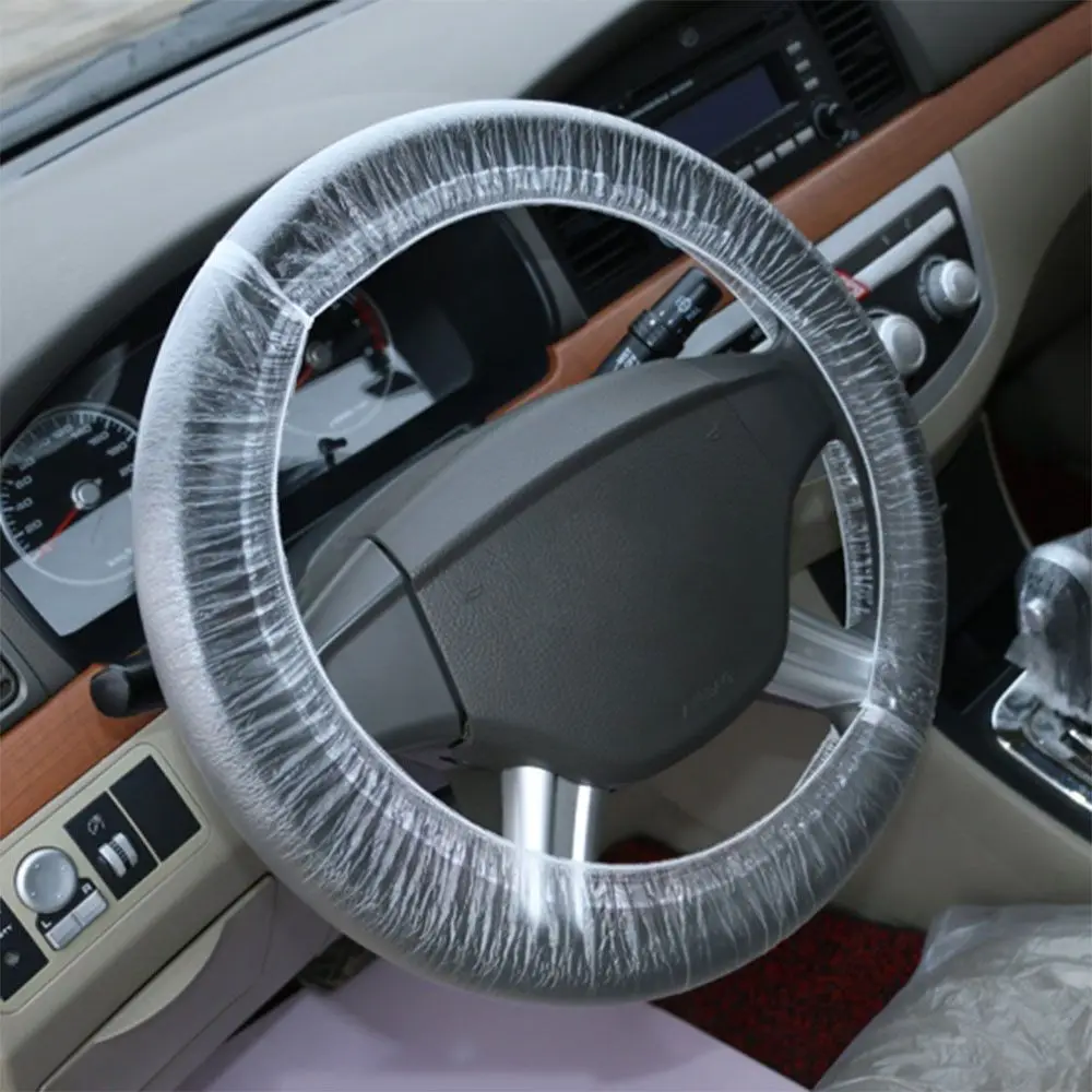100Pcs/Lot Clear Plastic Car-styling Interior Accessories Car Accessories Steering Covers Auto Decoration Steering Wheel Cover