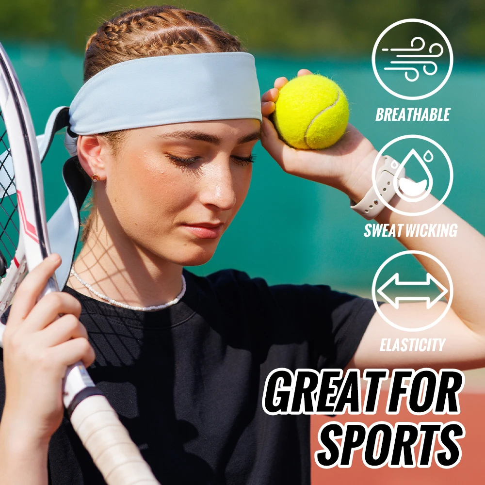 

WRELS Sport Headband Outdoor Tennis Running Cycling Sweat Absorbent Headband Breathable Fitness Sweatband Men Woman Hairband