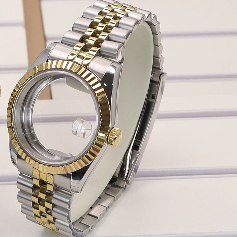 36mm/39mm Fluted Watch Case Strap Sapphire Glass For Seiko NH35 NH36 NH34 4R36 Miyota 8215 nh35 Watch Jubilee Bracelet Datejust