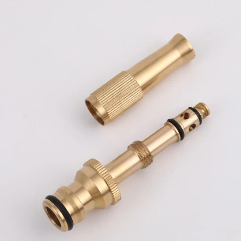 1pc Straight Copper Gun For Car Washing Spray Gun Hose Nozzle High Garden Adjustable Pressure garden hose connector  accessories