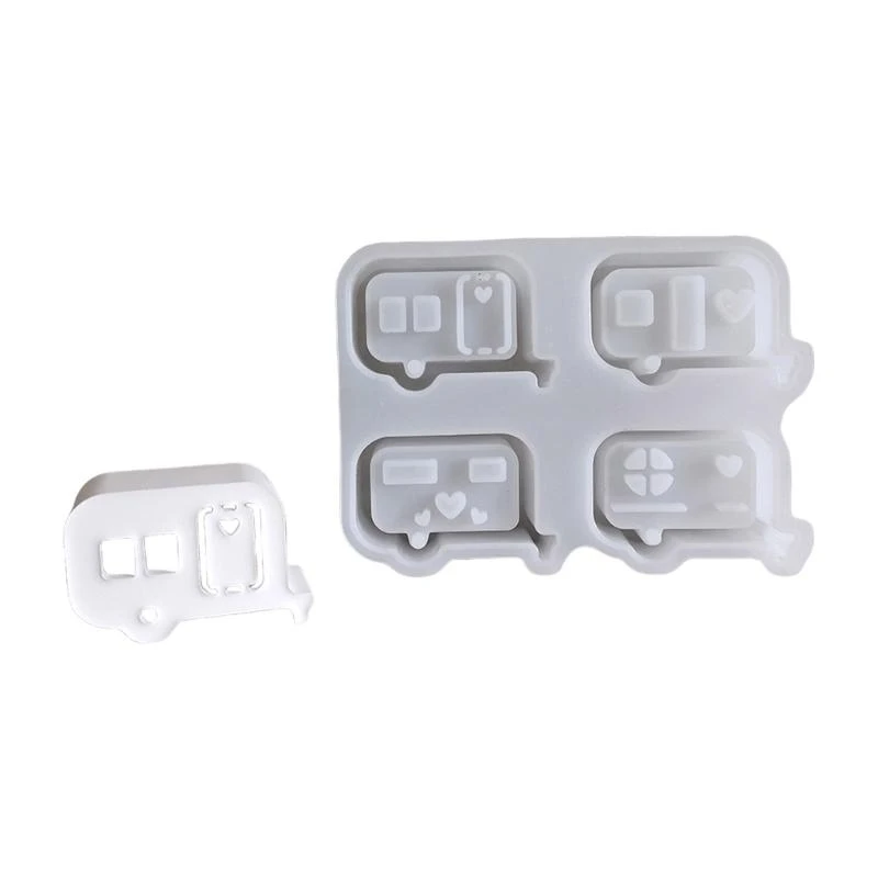 

72xe Desk Ornament Flom Гибкая силиконовая форма для пасхальной пустой автобусной формы атмосфера фестиваль фестиваль домашнего