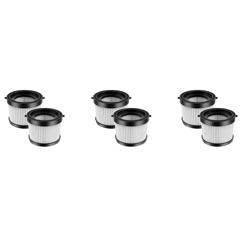 

6Pcs HEPA Replacement Filter For DEWALT DCV501HB 20V Cordless Handheld Vacuum, With Black Gasket, Part DCV5011H
