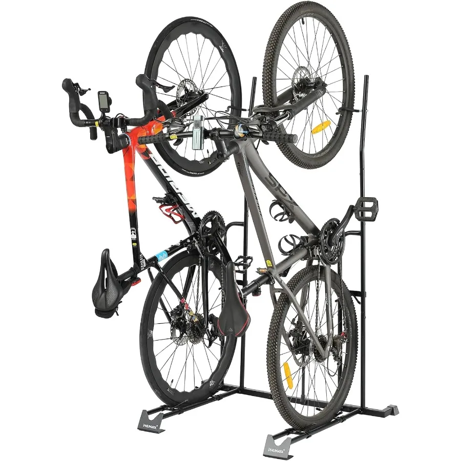

Vertical Bike Rack for Indoor Bike Storage Upright Bicycle Stand Floor Support with Secure Holding Design Ideal for Home Gym Ga