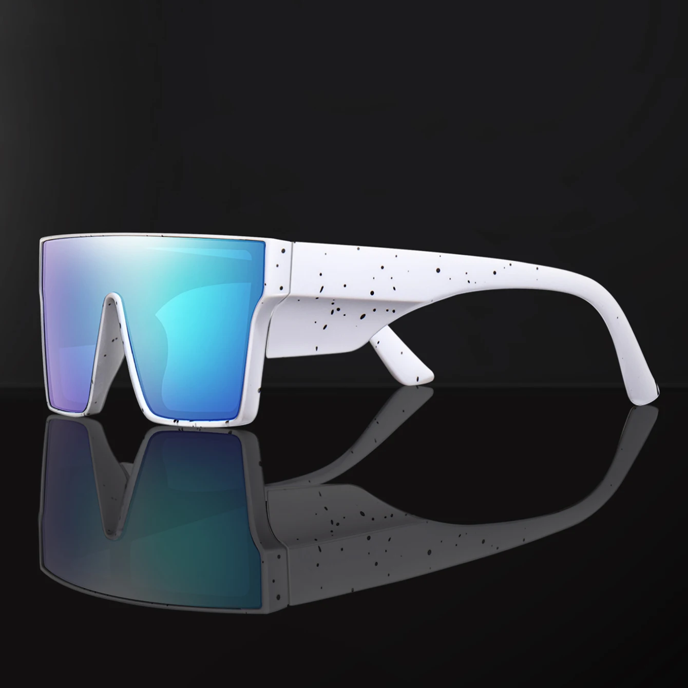 نظارات شمسية بإطار كبير بعدسات ملونة UV400 لركوب الدراجات والمشي لمسافات طويلة والجري والقيادة نظارات رياضية خارجية للرجال والنساء كهرجان هدايا