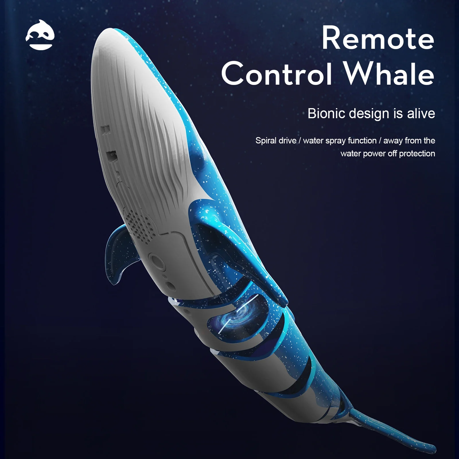 RC Shark 2.4G Remote-Controlled Submersible Simulated Whale Underwater Waterproof Toy Children Toys for Boys Kids Birthday Gifts