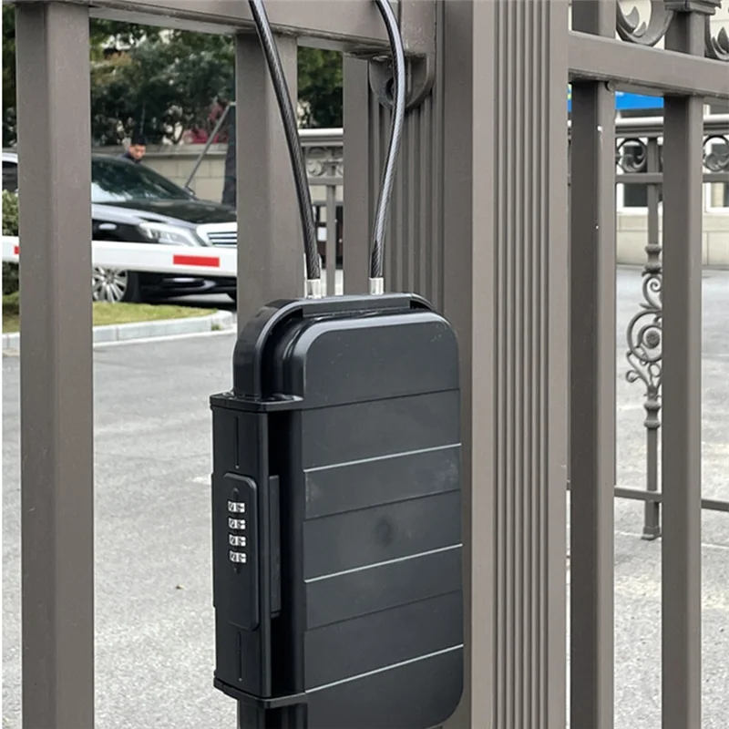 Schließfach, Telefon-Schließfach, Sicherheitsschließfach, transparenter wasserdichter Reisebehälter für den Außenbereich, langlebiger Passwort-Strandkasten, Schwarz